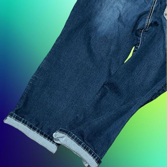 Maurice’s Embroidered Denim Cuffed Capri Jeans Size 5/6 #145 - Picture 4 of 6